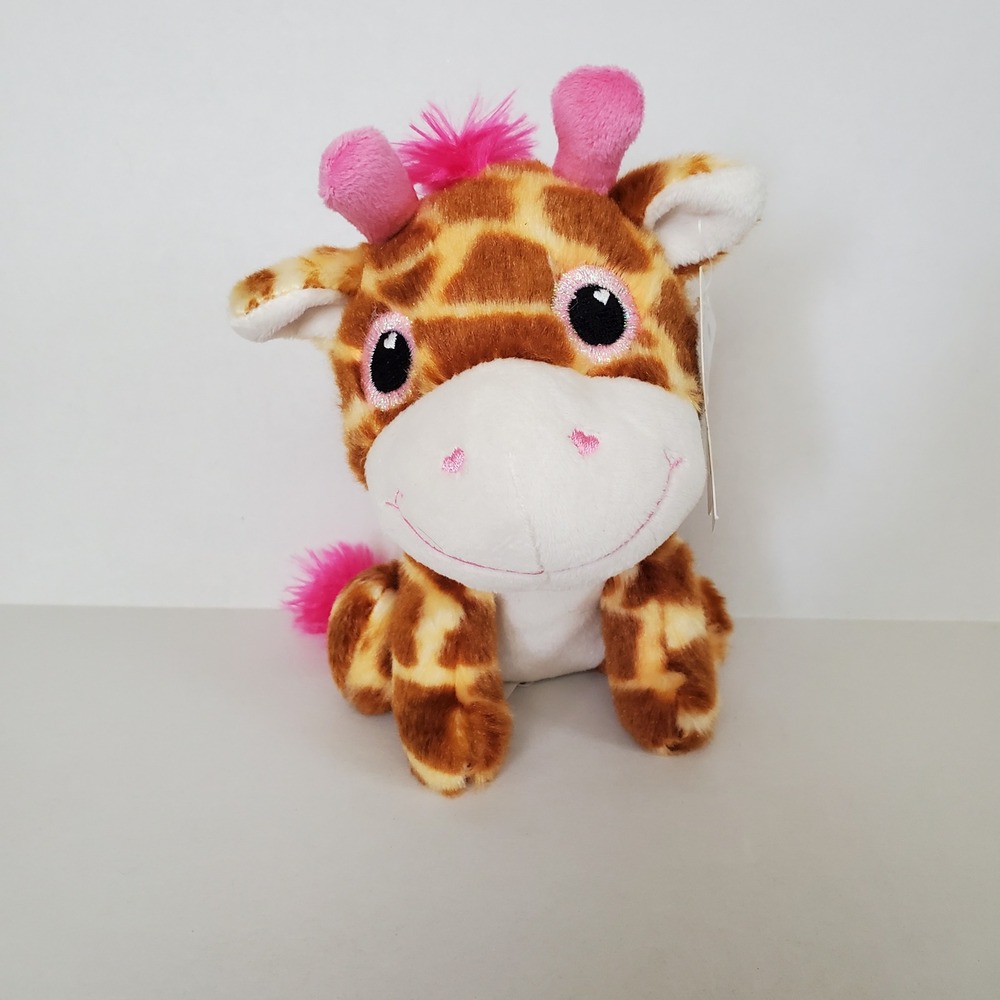 Carlton Cards Giraffe Plush Pink Brown Spotted‎ Stuffed Animal Toy 14-01-043